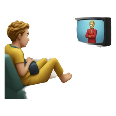 Watching tv sticker