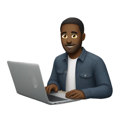 white man Video editor working on laptop sticker