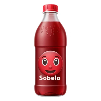 sobolo emoji (ghanain drink)  in a plastic bottle and make the juice dark red no face write sobolo on it sticker