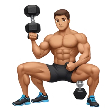 bicep side view holding a dumbbell sticker