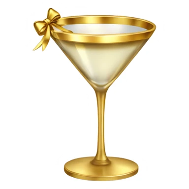 gold rimmed martini glass with tiny gold bows sticker