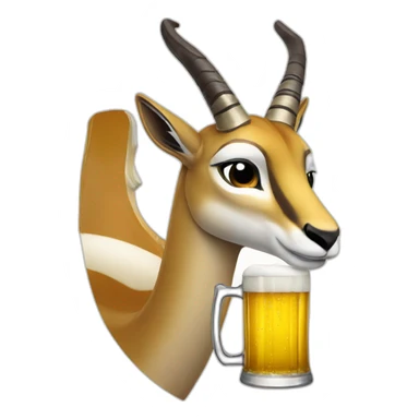 springbok drinking beer sticker