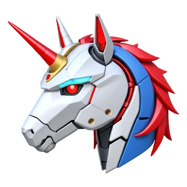 Gundam RX-0 Unicorn robot head, side view sticker