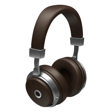 headphones dark brown with metal accents sticker