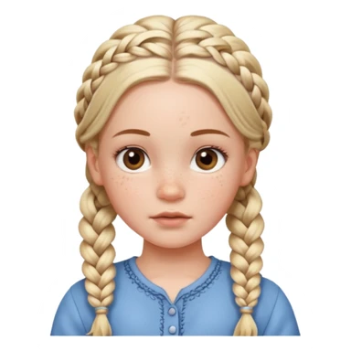white girl with baby hair detailed full braids,  sticker