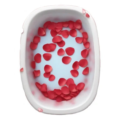 Tub with rose petals red sticker