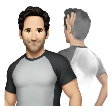 Paul Rudd wearing t-shirt sticker