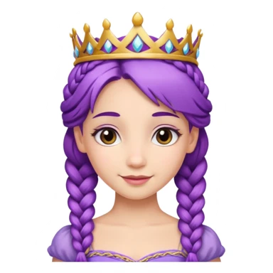 princesse with brided purple hair sticker