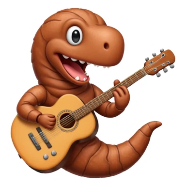 earthworm playing guitar sticker