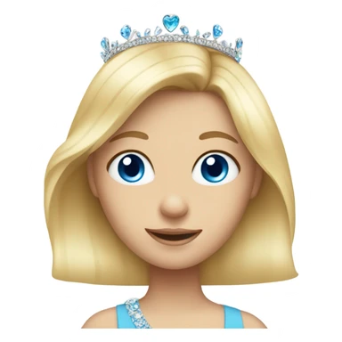 Blond girl blue eyes tiara sticker