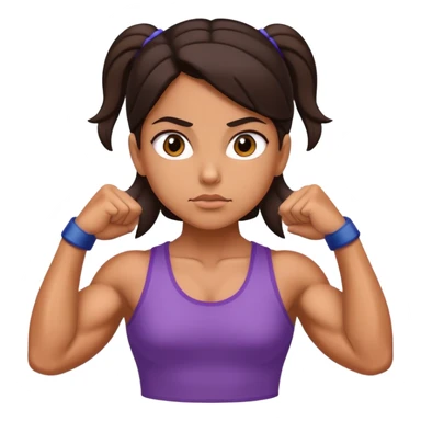 Hispanic girl determined look, muscles sticker