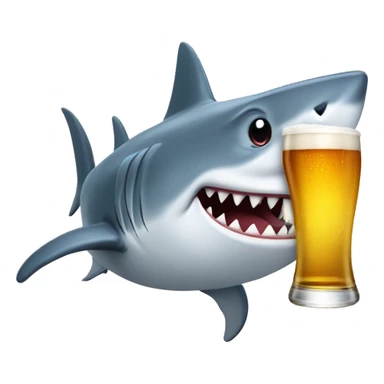 Shark with glas of beer sticker