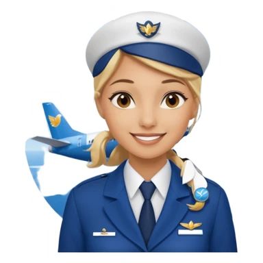 female flight attendant hugging sticker