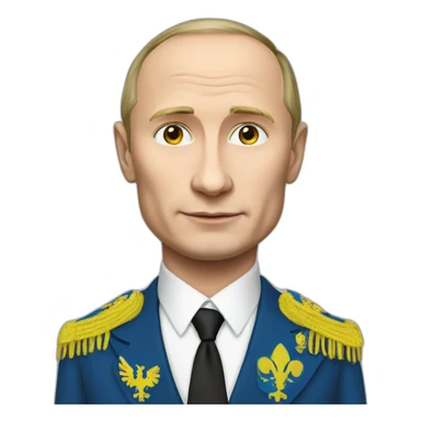 Putin with Ukrainian flag sticker
