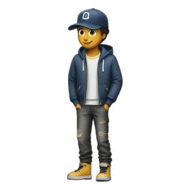 a cool boy with a cap full body sticker
