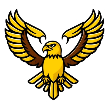 Hawk emblem with gold and black colors, House Bellona sticker
