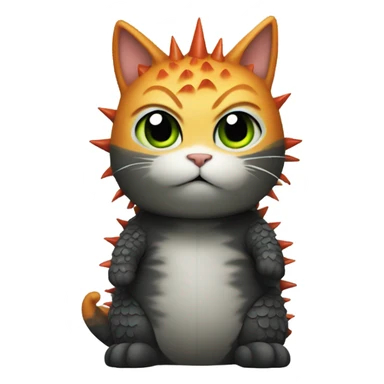 Cat wearing a Godzilla costume sticker