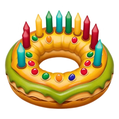 genera una versión de emoji de una rosca de reyes mexicana sticker