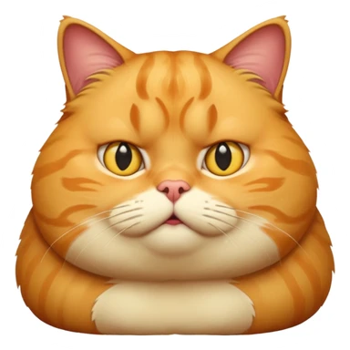 fat yellow confused cat sticker