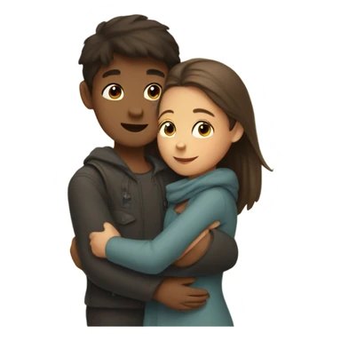 girl and a boy hugging sticker