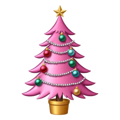 Christmas tree pink sticker