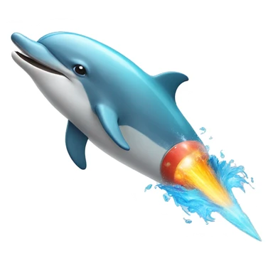dolphin transforming into a rocket sticker