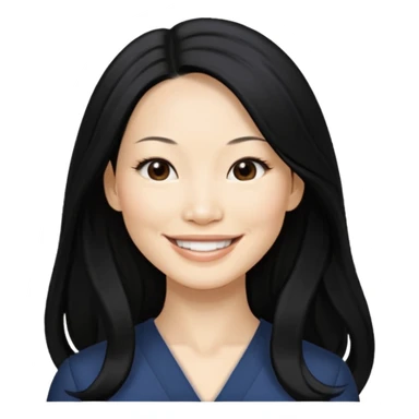 Lucy Liu with long hair sticker