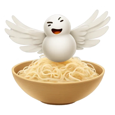 Flat rice noodles with flying wings sticker