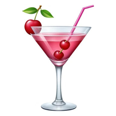 galentines red and pink cocktail with cherry sticker