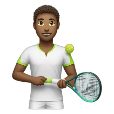 tennis player with racquet sticker