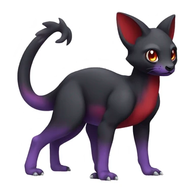 Cute cool dark black red purple animal hybrid Fakemon full body sticker