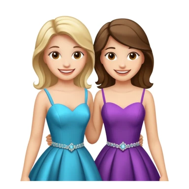 girls in a prom sticker