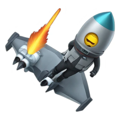suit man flying starlink rocket sticker