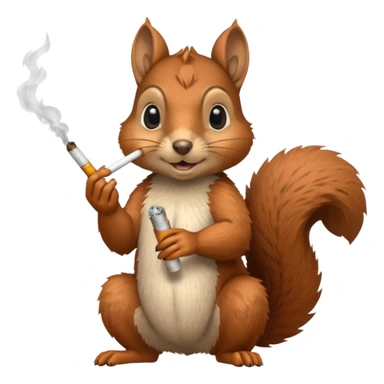 Squirrel with a cigarette  sticker