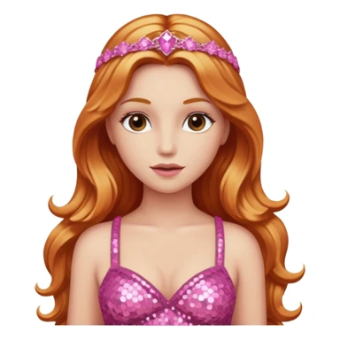 Venus, Goddess of Love from Gods and Goddesses with long reddish blonde hair, pink sequin outfit sticker