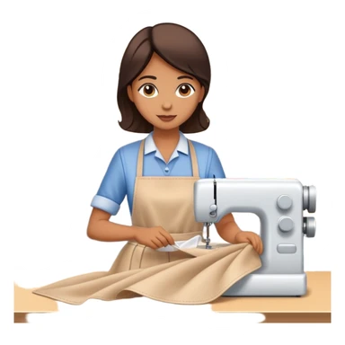 worker sewing a dress, fashion manufacturing theme sticker