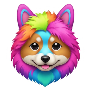 DOG wearring neon fashion sticker