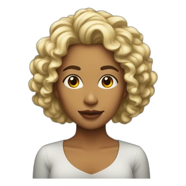 Mujer pelo rizado sticker