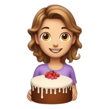 Girl making a cake sticker