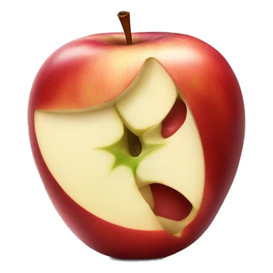 A single apple with a large bite out of the side  sticker