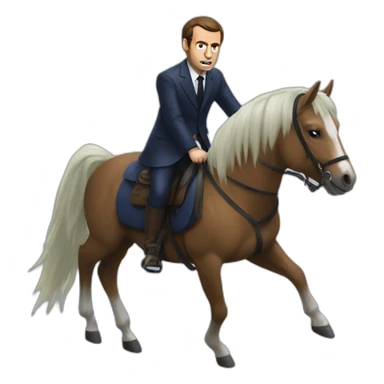 Macron sur un poney zombie sticker