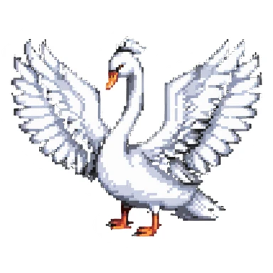 swan with wings spread sticker
