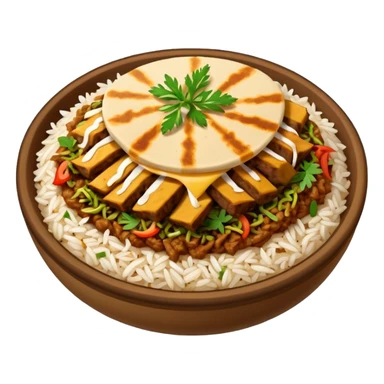 rice topped with döner sticker