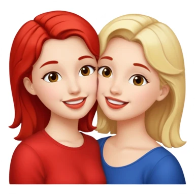 two girls french kissing  sticker