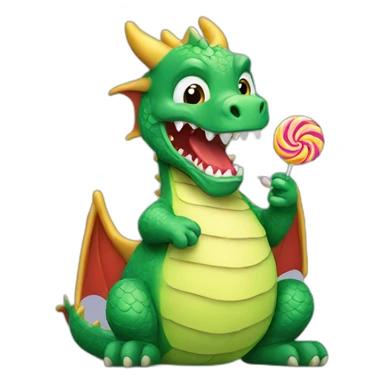 Dragon eating a lollipop  sticker