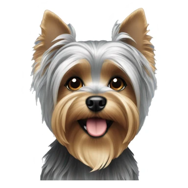 Silver yorkie dog sticker