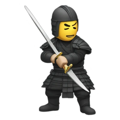 Samourai cutting fiat money sticker