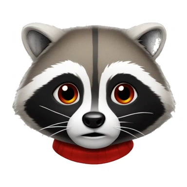 racoon with red beart sticker