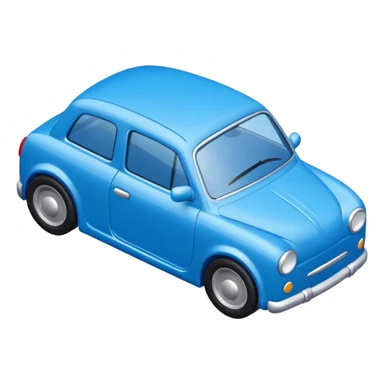 create cute Toy car blue color from top view sticker