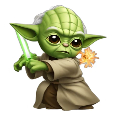 yoda fight whit iron man sticker